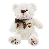 Miś pluszowy świąteczny duży 50 cm | Biała mięciutka przytulanka dla dzieci