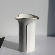 Wazon glamour porcelana Fena Porzellan Goldrand biały, złocenia, 16,5 cm