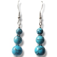 T23 Kolczyki kamienie TURKUS NIEBIESKI