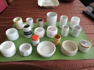 STARE NIEMIECKIE PORCELANOWE POJEMNIKI - ZESTAW 19 SZT.
