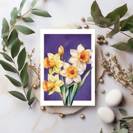 KARTKA OKOLICZNOŚCIOWA, URODZINOWA, DZIEŃ MAMY - NARCYZE