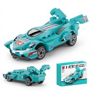 Klocki Konstrukcyjne SPEED Auto Wyścigowe z Napędem Pull-Back - Niebieskie