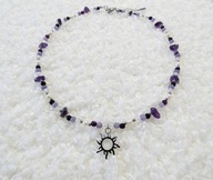 Naszyjnik kamienie naturalne Ametyst Agat Jadeit Perła