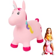 Skoczek Gumowy KONIK RÓŻOWY JEDNOROŻEC Dmuchane Zwierzę do Skakania