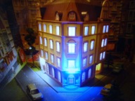 Kamienica Kątowa KOMENDY POLICJI z Oświetleniem LED w H0