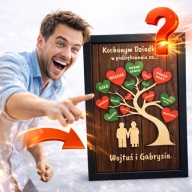 PREZENT NA DZIEŃ BABCI I DZIADKA | DREWNIANY OBRAZ PERSONALIZOWANY HIT