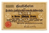 TRZEBIEL Triebel N.L. Hohlglashüttenwerke 50 Pfg MUSTER