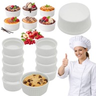 NACZYNIE KOKILKI ŻAROODPORNE OKRĄGŁE DO ZAPIEKANIA CERAMICZNE 10X180 ML