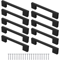UCHWYT MEBLOWY KLAMKA CZARNY 10 SZT. ZESTAW 96/128 MM DO SZAFEK KUCHENNYCH