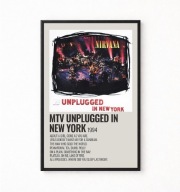 Plakat A4 z ramką NIRVANA "MTV UNPLUGGED IN NEW YORK" 21x29,7cm