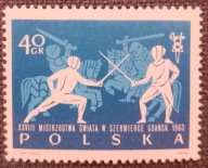 Polska Fi 1258** XXVIII Mistrzostwa Świata w Szermierce 1963r klaser nr 81