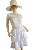 Bella Donna sukienka elegancka gipiury falbany 36