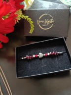 Bransoletka na Walentynki Hematyt Prezent Rubin Granat