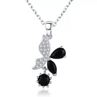 Naszyjnik s3 Platerowany Platyną CZ / Spinel – Franko