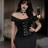Gorset underbust czarny M gothic alt emo modelujący talię