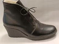 Naszbut botki damskie skórzane sznurowane ocieplane kożuch koturn 834 R. 37