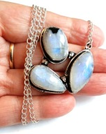 Ładny Naszyjnik Kamień Księżycowy
