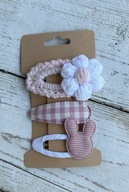 Spinki do włosów dla niemowląt dziewczynek róź 3 szt.