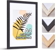 Czarna Drewniana Ramka A4 na Zdjęcie z Pleksi