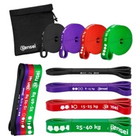 ZESTAW GUM OPOROWYCH TRENING W DOMU SIŁOWNIA FITNESS SENSEI 1-40 KG 4 SZT