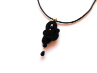 NASZYJNIK SUTASZ choker czarny wisior 100%handmade
