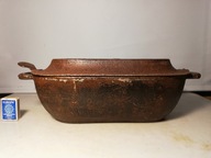 Stary garnek BRYTFANKA GĘSIARKA rondel żeliwny - wystrój ogrodu chaty