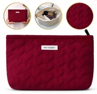 Kosmetyczka jednokomorowa pikowana serca bordowa 25 x 5 x18 cm WALENTYNKI