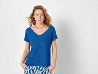 esmara Sweterkowa bluzka damska z bawełny niebieska L 44/46