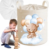 DUŻY POJEMNIK NA ZABAWKI ZAMYKANY KOSZ ORGANIZER MATERIAŁOWY XXL BABYMAM