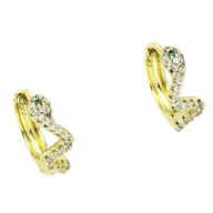 86015 Kolczyki stal chirurgiczna 316L pozłacane 14k żmije z cyrkoniami