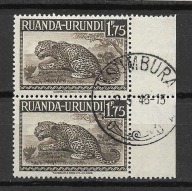 Ruanda-Urundi B834 fauna lampart piękna pieczątka