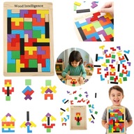 TETRIS UKLADANKA ZABAWKA LOGICZNA EDUKACYJNA DREWNIANA KLOCKI DO ZABAWY
