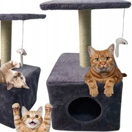 DRAPAK DLA KOTA DOMEK LEGOWISKO SŁUPEK Z MYSZKĄ STABILNY 60 CM