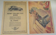 Nowy POLSKI FIAT 508 2 Plakaty PRZEDWOJENNE reprint 45 cm x 32 cm