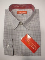 KOSZULA MĘSKA BIAŁA W KRATKĘ LANVINO 37/168 nr 654B