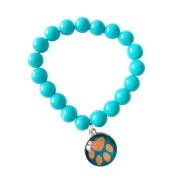 Turkusowa bransoletka z wymiennym klipsem, kocia łapka