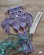 Makramowa sówka duża makrama ścienna KOLOR DO WYBORU