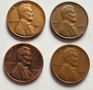 USA, 1 cent 1946-1959 - zestaw (4szt)