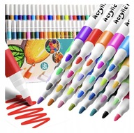 MARKERY AKRYLOWE PISAKI DO KAMIENI UBRAŃ FLAMASTRY MAZAKI WODOODPORNE 48SZT