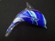 Wspaniały duży szklany delfin, szkło murano 8cm (A142)