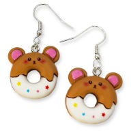 Kolczyki DONUTY Pączki Myszki Myszy Brązowe Żywiczne PREZENT Słodkie