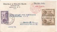 MEKSYK MEXICO -BERLIN -koperta lotnicza firmowa stemple-obieg 1931 rok