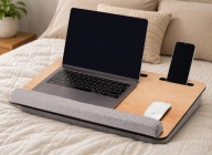 Biurko przenośne Stolik pod laptopa na kolana, do łóżka, z poduszkami