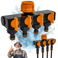 ROZDZIELACZ DO WODY NA KRAN 4-DROŻNY OGRODOWY Z ZAWORAMI DO WĘŻA OGRODOWEGO