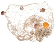 Dekoracyjna sieć rybacka z muszlami