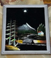 MALOWANY OBRAZ NA WELWECIE VELVET Vintage Black Velvet Painting