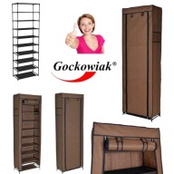 SZAFKA REGAŁ STOJAK ORGANIZER NA BUTY OBUWIE WYSOKI WĄSKI SOLIDNY BRĄZOWY