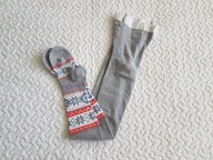 Gatta rajstopy jasnoszary i wzorki nowe roz 128