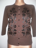 SIIIMPLE SWETER rozpinany BRAZOWY 38 40