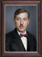 Obraz Eugeniusz Kwiatkowski portret w drewnianej ramie ze szkłem